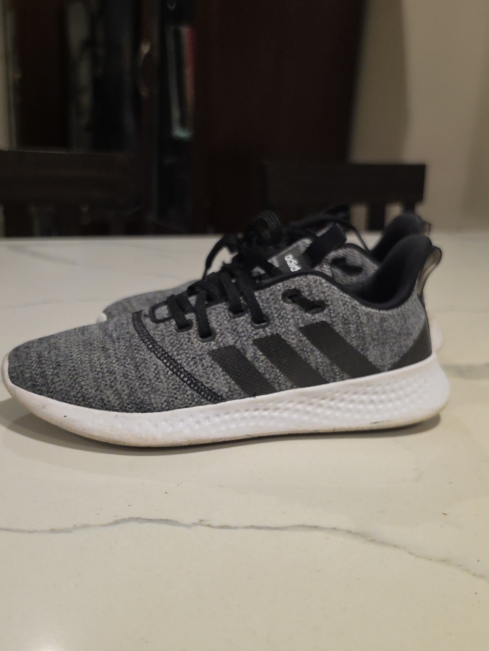 adidas Men's Grey and Black Knit Sneakers